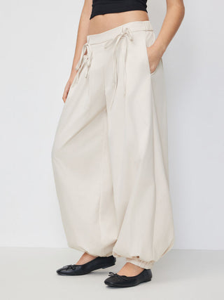 Low Rise Drawstring Balloon Trousers