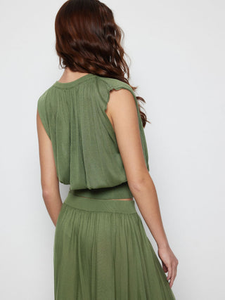 Knit Fabric Knit High Stretch Round Neckline Drawstring Top For Daily Casual Date