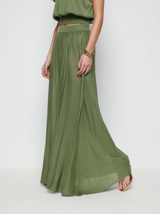 Knit Fabric Knit Mid Rise High Stretch Draped Maxi Skirt For Daily Casual Vacation