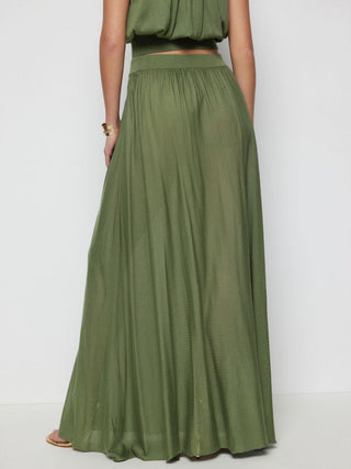 Knit Fabric Knit Mid Rise High Stretch Draped Maxi Skirt For Daily Casual Vacation