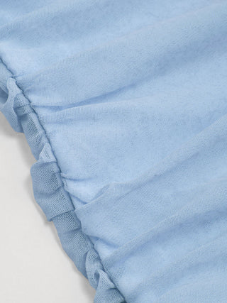 Cowl Neck Solid Ruffle Hem Ruched Maxi Dress