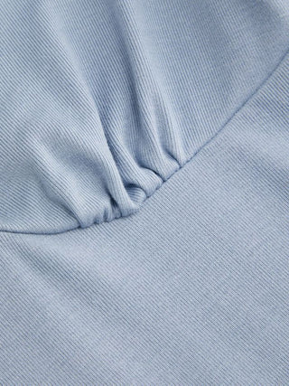 Viscose-blend V-neck Lace Panel 3/4 Long Sleeve Tee
