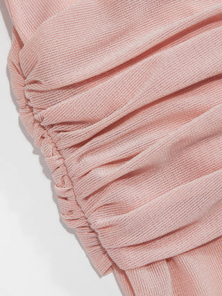 Mesh Sculptural V-neck Pleated Corset Glitter Bobycon Maxi Dress