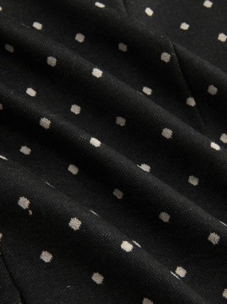 Polka Dot Peter Pan Collar Puff Sleeve Cropped Top
