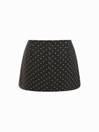 Jacquard Houndstooth Low Rise Split Mini Skort