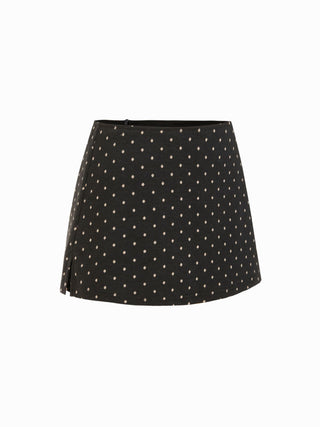 Jacquard Houndstooth Low Rise Split Mini Skort