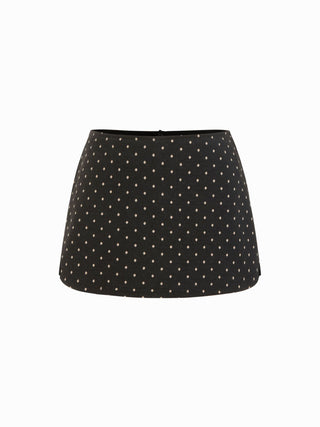 Jacquard Houndstooth Low Rise Split Mini Skort