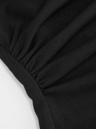 Square Neck Beaded Ruched A-line Cami Mini Dress