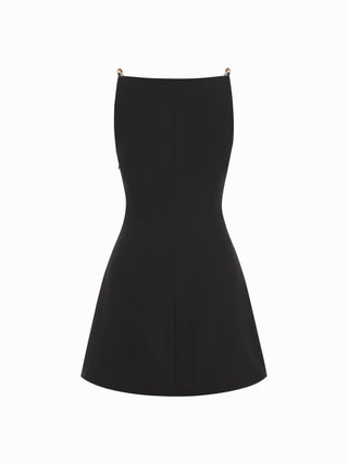 Square Neck Beaded Ruched A-line Cami Mini Dress