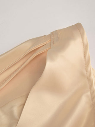 Satin Asymmetrical Neck Backless Maxi Dress
