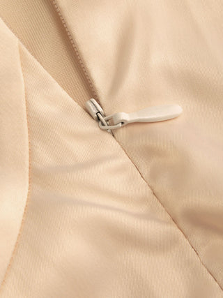 Satin Asymmetrical Neck Backless Maxi Dress