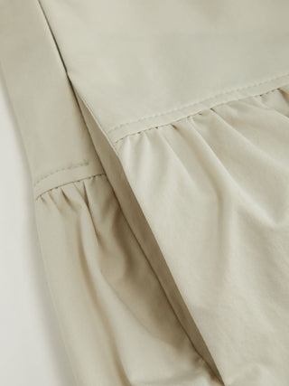 Low Rise Ruched Flared Maxi Skirt