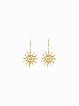 Stainless Steel SUN PATTERN DROP EARRINGS For Daily Casual