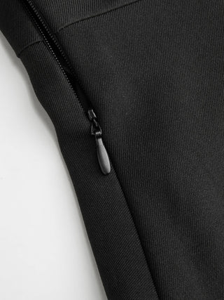 Off-shoulder Short Sleeve Zipper Top