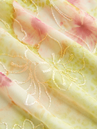 Floral Embroidery Mid Rise Mermaid Midi Skirt