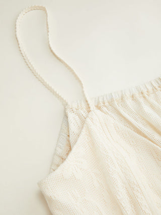 Jacquard Sweetheart Tie-front Hanky Hem Cami Top