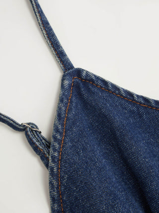 Denim V-Neck Cami Mini Dress