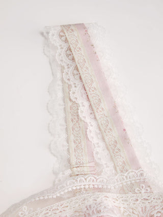 Cotton-blend Sculptural Sweetheart Ditsy Floral Lace Up Ruffled Maxi Dress