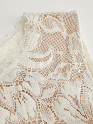 Lace Sheer Boat Neck Top