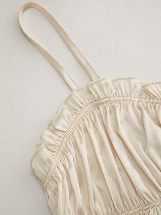 Satin Sweetheart Ruched Bralette & High Rise Wide Leg Shorts Loungewear Set