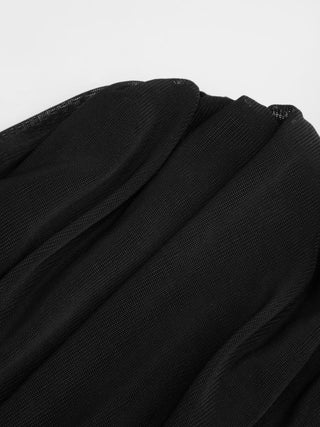 Knit Boat Neck Ruched Bolero Top