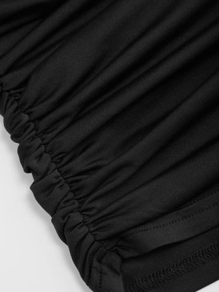 Knit Boat Neck Ruched Bolero Top