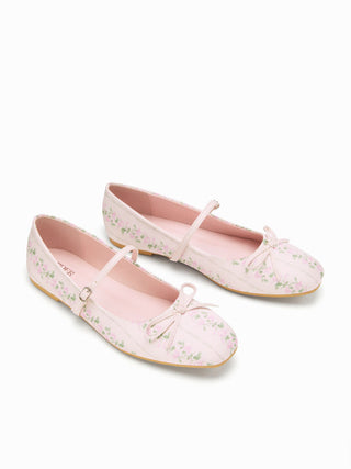 BOWKNOT DECOR FLORAL MARY JANE FLATS For Date Party/Clubbing Vacation