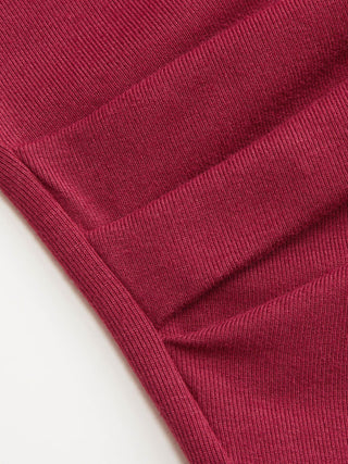 Knit Fabric Cowl Neck Ruched Asymmetrical Hem Cami Top