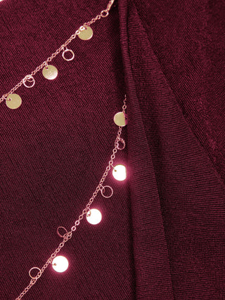 Cowl Neck Backless Chain Detail Cami Top