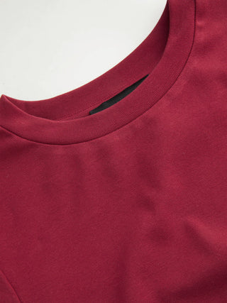 Cotton-blend Ruched Short Sleeve Tee