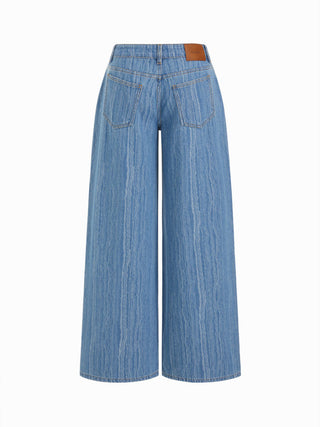 Denim Low Rise Wide Leg Jeans