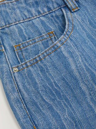 Denim Low Rise Wide Leg Jeans