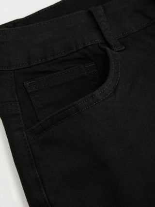 Washed Denim High Rise Fringe Hem Shorts