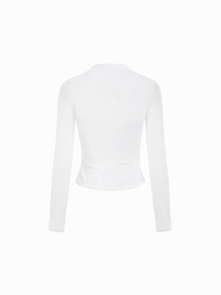 Graphic Long Sleeve Ruched Tees
