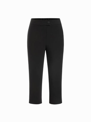 Mid Rise Solid Legging Capri Pants