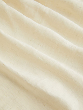 Linen-blend Asymmetrical Neck Ruched One-Shoulder Top