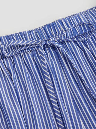 Cotton-blend Textured Drawstring Tank Top & High Rise Striped Joggers Set