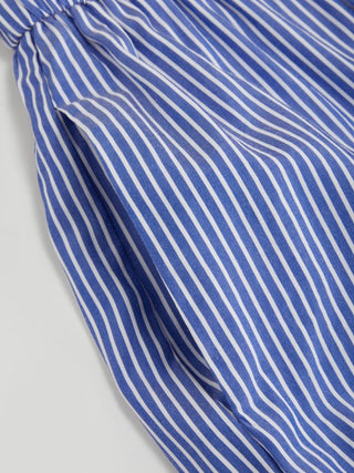 Cotton-blend Textured Drawstring Tank Top & High Rise Striped Joggers Set