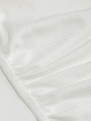 Mandarin Collar Metal Detail Cut Out Ruched Split Top