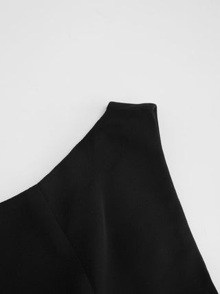 Chiffon Boat Neck Draped A-line Midi Dress