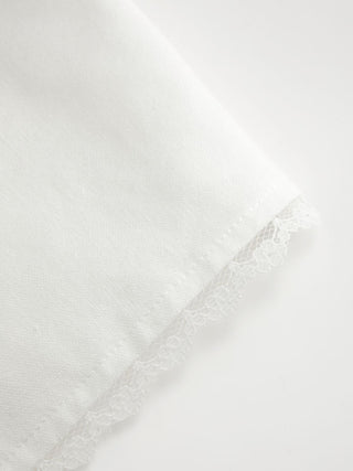 Linen-blend Boat Neck Lace Trim Knotted Sleeveless Blouse