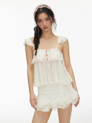 Chiffon Low Rise Ruffle Hem Layered Mini Skort
