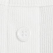 Cotton Scoop Neck Button Front Asymmetrical Hem Crop Top