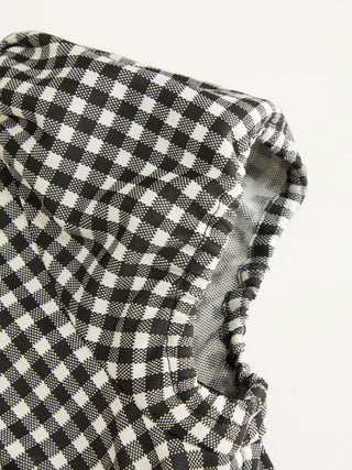 Polka Dot Peter Pan Collar Puff Sleeve Cropped Top