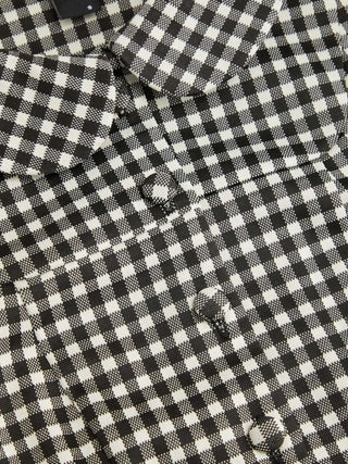 Polka Dot Peter Pan Collar Puff Sleeve Cropped Top