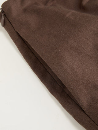 Linen-blend Wrap Front A-line Split Mini Skort
