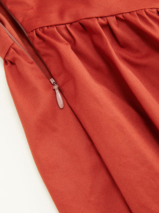 Cotton Scoop Neckline A-line Midi Dress