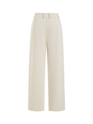 High Rise Pleated Straight Leg Trousers