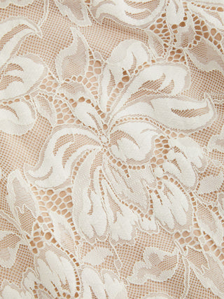 Lace Floral Stand Collar Sleeveless Bodysuit