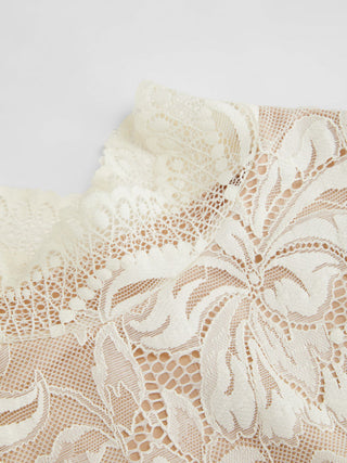 Lace Floral Stand Collar Sleeveless Bodysuit